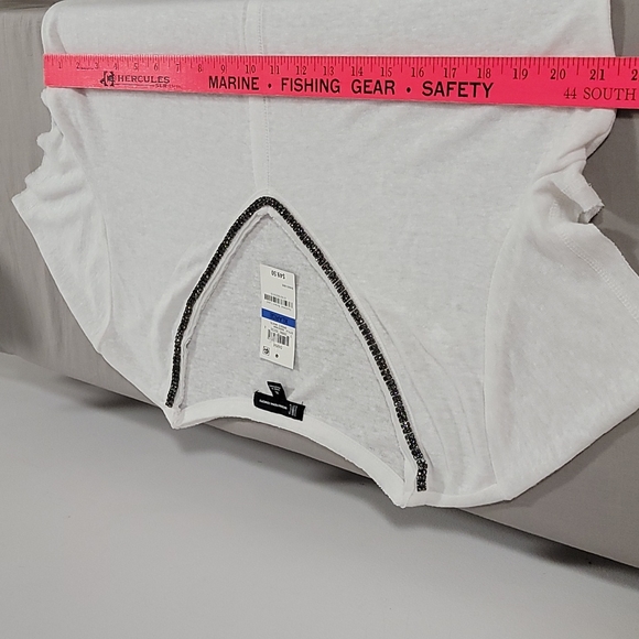 NEW I•N•C White VNeck Vee Top Sheer Size XL - Picture 6 of 8